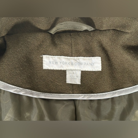 New York & Company Olive Trench Coat with Belt - Picture 10 of 13